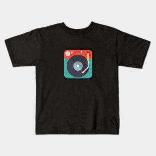 Retro Vinyl Turntable Kids T-Shirt